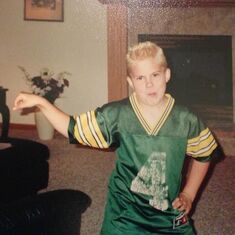 My young Packer fan before being corrupted by his Dad