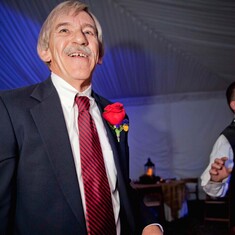 All smiles at his daughter's wedding