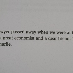 Wonderful dedication left by Cesar Rodriguez in the last book that he and dad worked on together.