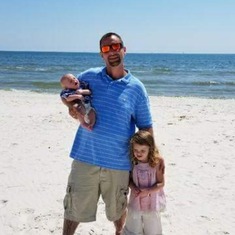 Daddy and his babies on vacation in Gulf Shores