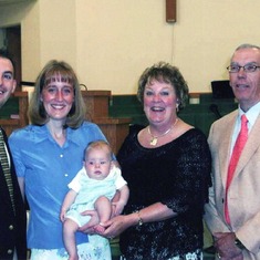 Patrick's (Grandson) baptism - Jason, Carrie, Patrick, Tricia, Bill