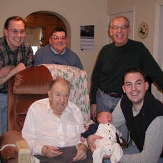 Front: Floyd Hamilton (Father), Patrick Hamilton (Grandson), Jason; Back: Justin, Richard Hamilton (Brother), Bill