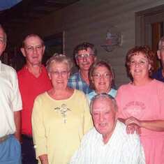 Back: Jerry Bremer (Cousin), Larry Geiger (Brthr-IL), Dick Lyon (Brthr-IL), Bill; Middle: Pam Geiger (Sis-IL), Judy Lyon (Sis-IL), Tricia; Front: John Lynch (Father-in-Law)