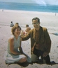 At the beach, our first visit home to California in 1969