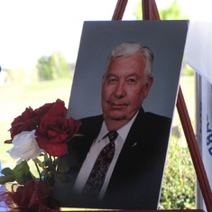 Poster of Dad at the memorial service