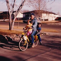 Bill's Moped 1988 with Ashley and Brent