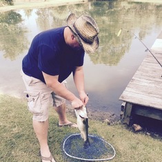 Great time at the farm - fishing in June 2016 with William