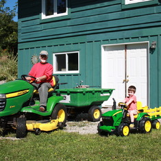 Will's nephew Jaxson on the tractor Will got him.