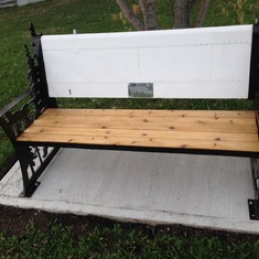 Full Picture of Memorial Bench installed @ Lac La Biche Alberta Tanker Base.