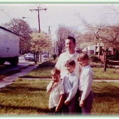 Easter 1969 - Dad Paige -Stan - Barry - Kirk  Moreland Ave SE Atlanta Georgia - Visiting Grandma