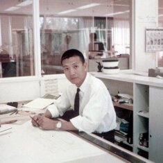 Bill Ku at Minoru Yamasaki and Associates in 1963.   Thank you to Osep Sarafian for sharing this great photo.
