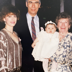 Peter and Eleanor with daughter Tory and granddaughter Eva (at Eva's baptism)