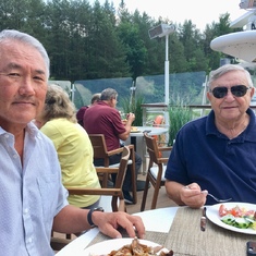 Rich & Bill lunching on the deck.