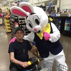 Dad saw the Easter Bunny at Walmart, chased him down and made this happen! April 2019
