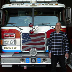 Bill in front of Rescue 69 at Twin Valley Fire Company.