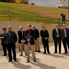 Bill with other dignitaries at EWFC building dedication October 2015.