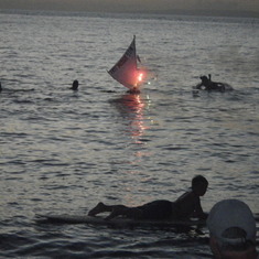 Willi last sunset sail.    Aloha Oe Willi