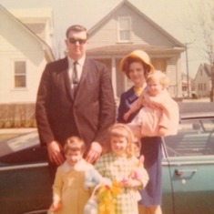 Mom, Dad and girls Easter 1968