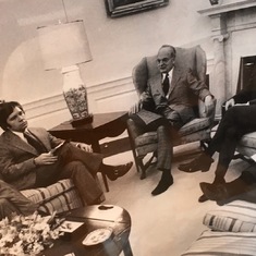 In the Oval Office with President Gerald Ford, circa 1975
