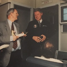 On Air Force One with President Clinton
