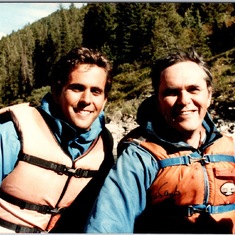 John and Bill rafting in Wyoming, 1980s