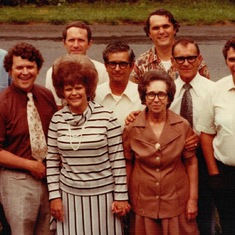 Bill and his siblings, 1976  (Fred, Danny, Ray, Mildred, Marshall, Jim, Dorothy, Bill, Louis, Ralph)