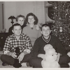 Chirstmas 1961; left to right: Elmer Betz (Father), Mabel Hilty (Grandma), Jean Betz (Mother), Bill