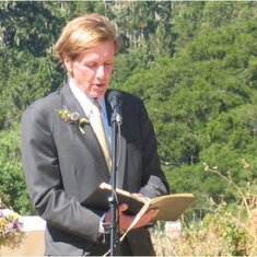 Wilson marrying Sarah Foster and Jamie Fordyce on a farm in Pescadero CA 2010