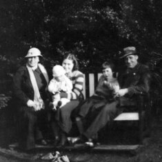 Well, here we have Granny Rees, my mum, Rosemary, with I assume Dennis on her lap, sitting next to Aunt Winifred leaning against Grandpa Rees.
