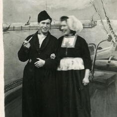 Volendam 1945 Dressed up in local costume.. They did it again some 41 years later !