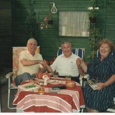 1986 Uncle John, wartime friend, Bob,  & Aunt Winifred
