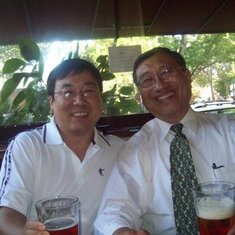 Winston and I drink beer together at downtown UCD in  2010