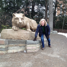 A Golden Lion meets a Nittany Lion, State College, PA, January 2015