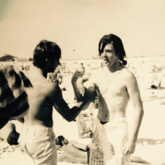Woody and Michael Famiglietti, Jones Beach, ca. 1970