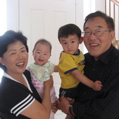 Happy visit from grandparents in June 2007