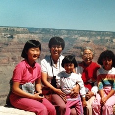 Mom with her beloved mother and three daughters at the Grand Canyon