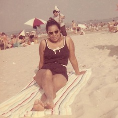 Grandma Lounging at the Beach