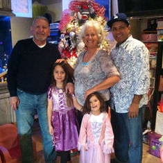 Audrina's fourth Birthday. Uncle Bob, Cousin Sammie, Grandma, Audrina and Daddy.