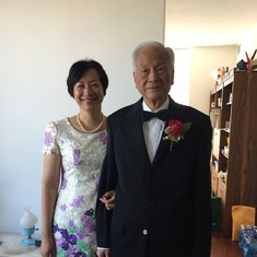 Dad and Yan on Phoebe's wedding day