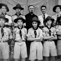 Dad was a boy scout and had lots of fun and adventure.  Front row third from the right