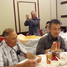 Dad thanking everyone at his 80th birthday party.