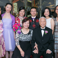 Dad was always a sharp-dressed man! Surrounded by the lovely ladies in his life on Janice and Nelson's wedding day!