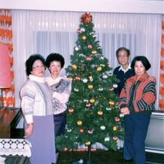 Chiu family 1980's Christmas with Aunt Helena