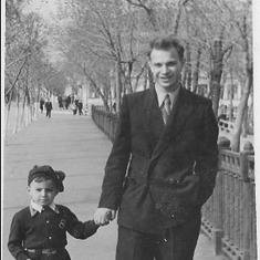 Yuri with his father (Kazan, 1955)