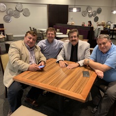 Yuri, David Lips, Richard Ebeling and Doug Bandow in Indianapolis in 2019, after Liberty Fund event.