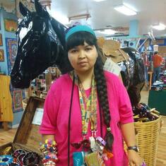 Yvette in old Town in New Mexico was her last trip up there visiting family now her grandma is in he