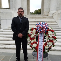 Wreath laying ceremony at Tomb of Unknow Soldier in D.C.