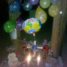 I TOOK ZACK BALLOONS AND CANDLES FOR HIS B-DAY