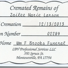 Cremated Remains :(