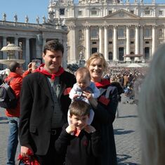 The Family Visiting St. Peter's
